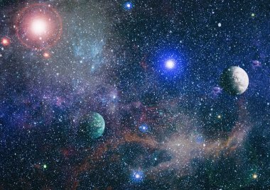 birçok ışık yılı uzakta dünya derin uzayda yıldız alanı. Bu görüntü nasa tarafından döşenmiş unsurları