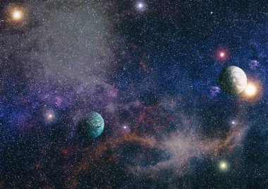 birçok ışık yılı uzakta dünya derin uzayda yıldız alanı. Bu görüntü nasa tarafından döşenmiş unsurları