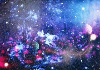 birçok ışık yılı uzakta dünya derin uzayda yıldız alanı. Bu görüntü nasa tarafından döşenmiş unsurları