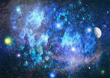 birçok ışık yılı uzakta dünya derin uzayda yıldız alanı. Bu görüntü nasa tarafından döşenmiş unsurları