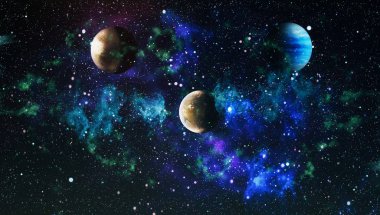 birçok ışık yılı uzakta dünya derin uzayda yıldız alanı. Bu görüntü nasa tarafından döşenmiş unsurları