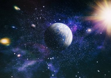 birçok ışık yılı uzakta dünya derin uzayda yıldız alanı. Bu görüntü nasa tarafından döşenmiş unsurları