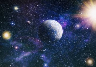 birçok ışık yılı uzakta dünya derin uzayda yıldız alanı. Bu görüntü nasa tarafından döşenmiş unsurları