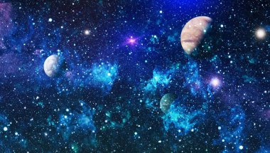 Güzel bulutsu, yıldızlar ve galaksiler. Nasa tarafından döşenmiş bu görüntü unsurları.