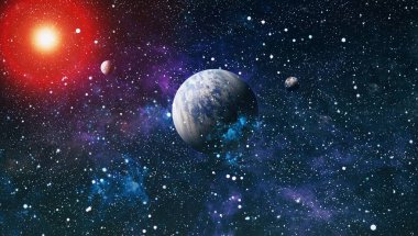 Güzel bulutsu, yıldızlar ve galaksiler. Nasa tarafından döşenmiş bu görüntü unsurları.