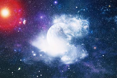 Güzel bulutsu, yıldızlar ve galaksiler. Nasa tarafından döşenmiş bu görüntü unsurları.