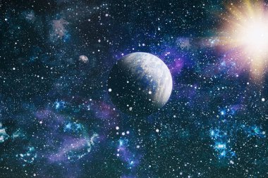 Güzel bulutsu, yıldızlar ve galaksiler. Nasa tarafından döşenmiş bu görüntü unsurları.