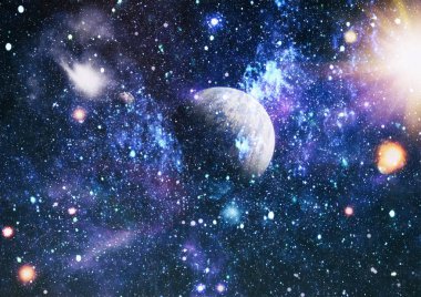 Güzel bulutsu, yıldızlar ve galaksiler. Nasa tarafından döşenmiş bu görüntü unsurları.