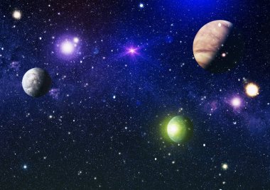 Güzel bulutsu, yıldızlar ve galaksiler. Nasa tarafından döşenmiş bu görüntü unsurları.