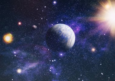 Güzel bulutsu, yıldızlar ve galaksiler. Nasa tarafından döşenmiş bu görüntü unsurları.