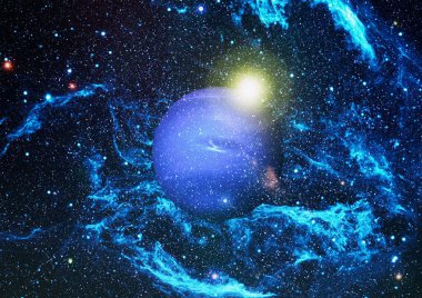 Fütürist soyut alan arkaplanı. Yıldızlı ve nebulalı gece gökyüzü. Bu görüntünün elementleri NASA tarafından desteklenmektedir