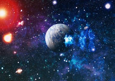 Fütürist soyut alan arkaplanı. Yıldızlı ve nebulalı gece gökyüzü. Bu görüntünün elementleri NASA tarafından desteklenmektedir