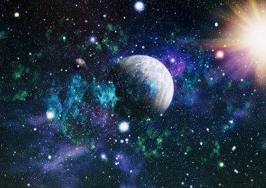 Uzaydaki gezegenler, yıldızlar ve galaksiler uzay keşiflerinin güzelliğini gösteriyor. NASA tarafından döşenmiş elementler