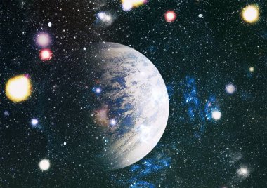 Uzaydaki gezegenler, yıldızlar ve galaksiler uzay keşiflerinin güzelliğini gösteriyor. NASA tarafından döşenmiş elementler