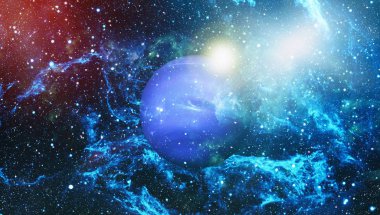 Uzaydaki gezegenler, yıldızlar ve galaksiler uzay keşiflerinin güzelliğini gösteriyor. NASA tarafından döşenmiş elementler