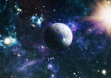 Uzaydaki gezegenler, yıldızlar ve galaksiler uzay keşiflerinin güzelliğini gösteriyor. NASA tarafından döşenmiş elementler