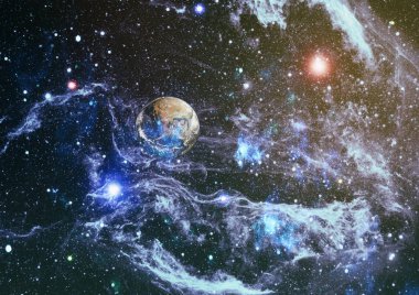 Uzaydaki gezegenler, yıldızlar ve galaksiler uzay keşiflerinin güzelliğini gösteriyor. NASA tarafından döşenmiş elementler