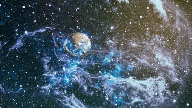 Uzaydaki gezegenler, yıldızlar ve galaksiler uzay keşiflerinin güzelliğini gösteriyor. NASA tarafından döşenmiş elementler