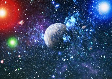 Uzaydaki gezegenler, yıldızlar ve galaksiler uzay keşiflerinin güzelliğini gösteriyor. NASA tarafından döşenmiş elementler