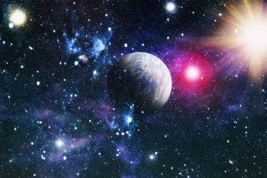 Uzaydaki gezegenler, yıldızlar ve galaksiler uzay keşiflerinin güzelliğini gösteriyor. NASA tarafından döşenmiş elementler