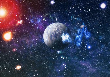 Uzaydaki gezegenler, yıldızlar ve galaksiler uzay keşiflerinin güzelliğini gösteriyor. NASA tarafından döşenmiş elementler