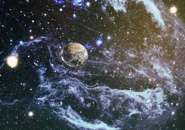 Uzaydaki gezegenler, yıldızlar ve galaksiler uzay keşiflerinin güzelliğini gösteriyor. NASA tarafından döşenmiş elementler