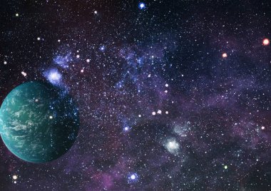 Uzaydaki gezegenler, yıldızlar ve galaksiler uzay keşiflerinin güzelliğini gösteriyor. NASA tarafından döşenmiş elementler