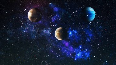 Evrendeki sonsuz uzay alanının küçük bir parçası. 