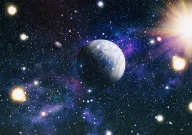 Evrendeki sonsuz uzay alanının küçük bir parçası. 