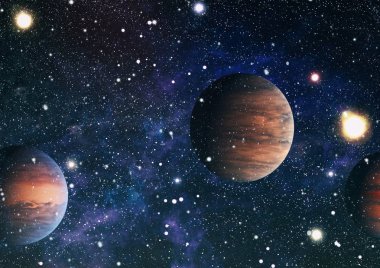 Evrendeki sonsuz uzay alanının küçük bir parçası. 