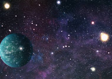 Evrendeki sonsuz uzay alanının küçük bir parçası. 