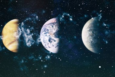 Evrendeki sonsuz uzay alanının küçük bir parçası. 