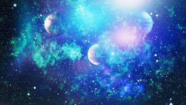 Patlama süpernovası. Parlak Yıldız Nebulası. Uzak galaksi. Soyut görüntü. Bu görüntünün elementleri NASA tarafından desteklenmektedir.