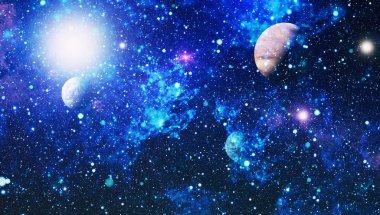 Patlama süpernovası. Parlak Yıldız Nebulası. Uzak galaksi. Soyut görüntü. Bu görüntünün elementleri NASA tarafından desteklenmektedir.