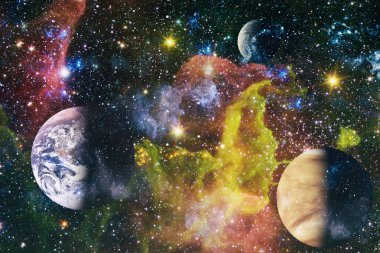 Patlama süpernovası. Parlak Yıldız Nebulası. Uzak galaksi. Soyut görüntü. Bu görüntünün elementleri NASA tarafından desteklenmektedir.