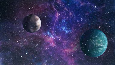 Patlama süpernovası. Parlak Yıldız Nebulası. Uzak galaksi. Soyut görüntü. Bu görüntünün elementleri NASA tarafından desteklenmektedir.