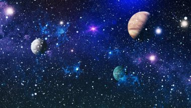 Patlama süpernovası. Parlak Yıldız Nebulası. Uzak galaksi. Soyut görüntü. Bu görüntünün elementleri NASA tarafından desteklenmektedir.