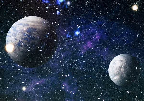 Derin uzay sanatı. Galaksiler, bulutsular ve evrendeki yıldızlar. Bu görüntünün elementleri NASA tarafından desteklenmektedir