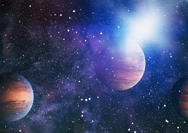 Fütürist soyut alan arkaplanı. Yıldızlı ve nebulalı gece gökyüzü. Bu görüntünün elementleri NASA tarafından desteklenmektedir