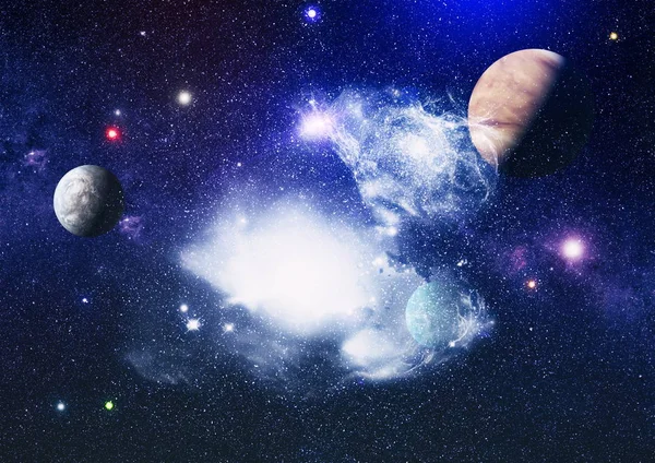 Fütürist soyut alan arkaplanı. Yıldızlı ve nebulalı gece gökyüzü. Bu görüntünün elementleri NASA tarafından desteklenmektedir