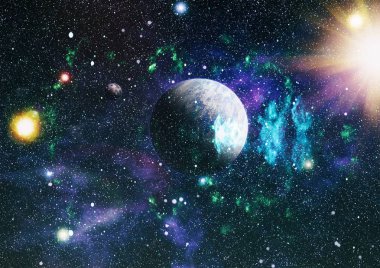 Patlama süpernovası. Parlak Yıldız Nebulası. Uzak galaksi. Soyut görüntü. Bu görüntünün elementleri NASA tarafından desteklenmektedir.