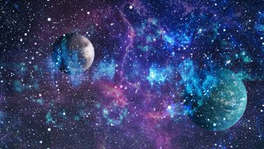 Patlama süpernovası. Parlak Yıldız Nebulası. Uzak galaksi. Soyut görüntü. Bu görüntünün elementleri NASA tarafından desteklenmektedir.