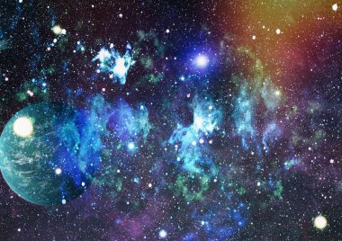 Patlama süpernovası. Parlak Yıldız Nebulası. Uzak galaksi. Soyut görüntü. Bu görüntünün elementleri NASA tarafından desteklenmektedir.