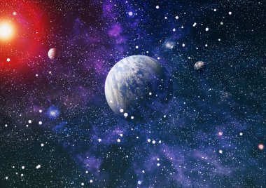 Renkli derin uzay. Evren kavramı arka plan. Nasa tarafından döşenmiş bu görüntü unsurları