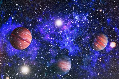 Renkli derin uzay. Evren kavramı arka plan. Nasa tarafından döşenmiş bu görüntü unsurları