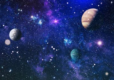 Renkli derin uzay. Evren kavramı arka plan. Nasa tarafından döşenmiş bu görüntü unsurları