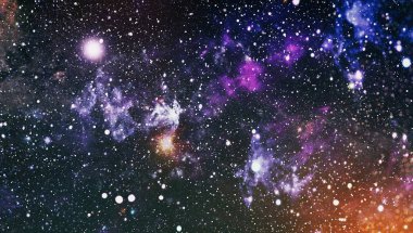 Renkli derin uzay. Evren kavramı arka plan. Nasa tarafından döşenmiş bu görüntü unsurları