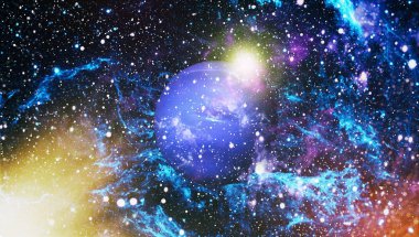 Renkli derin uzay. Evren kavramı arka plan. Nasa tarafından döşenmiş bu görüntü unsurları