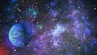 Renkli derin uzay. Evren kavramı arka plan. Nasa tarafından döşenmiş bu görüntü unsurları