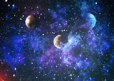 Renkli derin uzay. Evren kavramı arka plan. Nasa tarafından döşenmiş bu görüntü unsurları